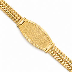 10KT Gold 10MM Petatillo Bracelet 3-Lines Bracelet with Greek Border 8