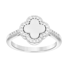 925 Sterling Silver Womens Cubic-Zirconia Mother of Pearl Enameled Clo