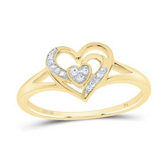 1/20CTW-DIAMOND HEART RING IN 10KT GOLD