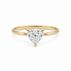 14K Yellow Gold 1.04CT Certified Lab-Grown Diamond Heart Solitaire Eng