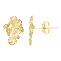 10kt Yellow Gold Nugget Stud Earrings
