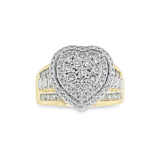 10K GOLD DIAMOND HEART RING 1.58 CTTW
