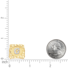 10kt Two-Tone Gold Mens Initial Alphabet G Nugget Ring