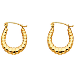 14KY Fancy Hollow Hoop Earrings