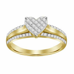 ENGAGEMENT RING 0.20CT ROUND DIAMOND 10K YELLOW GOLD