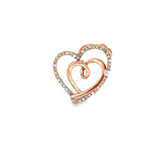 Lady's Rose Gold 10 K Heart Pendant CTW: 0.16