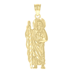 10KT Yellog Gold San Judas Pendant St. Jude Pendant 30MM plus bail