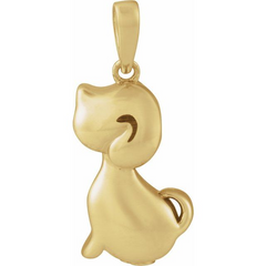 14K Yellow Gold-Plated Sterling Silver Dog Ash Holder Pendant