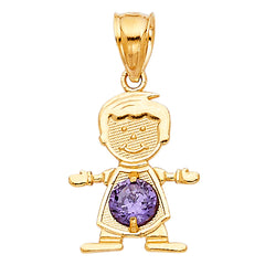 10KT BOY FEBRUARY CHARM FOR MOM