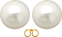 10Kt Yellow Gold 10MM Synthetic Pearl Stud Earrings with Butterfly Screw Back