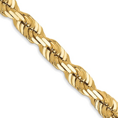 10KT Gold 5MM Solid Rope Bracelet 8IN