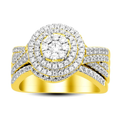 14K YELLOW GOLD LADIES BRIDAL SET 1.00CT ROUND DIAMOND