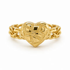 10KT Gold Chino Heart Nugget Chino Ring