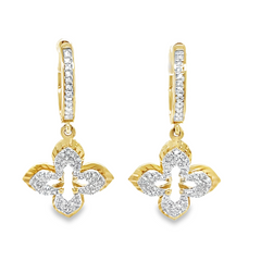 LADIES EARRINGS 0.33CT ROUND DIAMOND 10K YELLOW GOLD