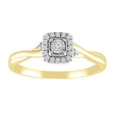 LADIES RING 1/10 CT ROUND DIAMOND 10K YELLOW GOLD