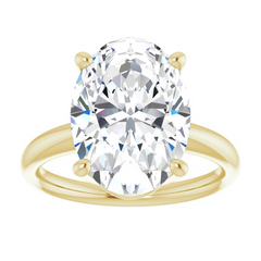 5.0 CT Certified Lab-Created Oval Diamond Solitaire Engagement Ring in