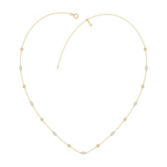 10K Yellow Gold 0.33CTW Certified Lab-Grown Diamond Round/Pearl Neckla