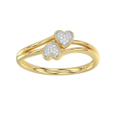10KT Yellow Gold 0.05CT Heart Ring