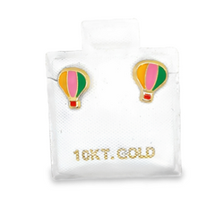 10KT Yellow Gold Hot Air Ballon Stud Earrings