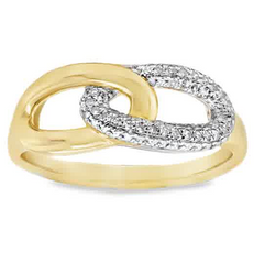 10KT YELLOW GOLD 0.10CT DIAMOND LADIES RING