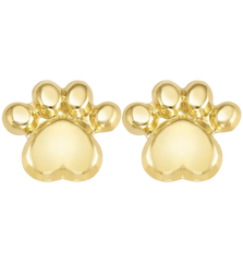 10KT Gold Paw Stud Earrings with Screwbacks