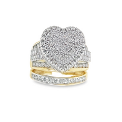 10K GOLD DIAMOND HEART SET 2.35 CTTW