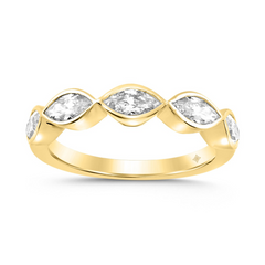 LADIES BAND 1CT MARQUISE LAB DIAMOND 14K YELLOW GOLD