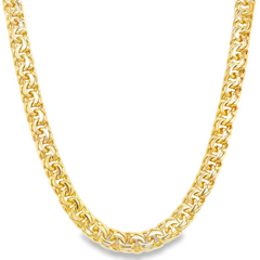 10KT Gold 7MM Solid Flat Regular Chino Link Chain 24