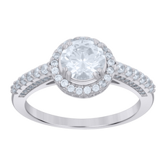 925 Sterling Silver Womens Cubic-Zirconia Fashion Ring Size 9