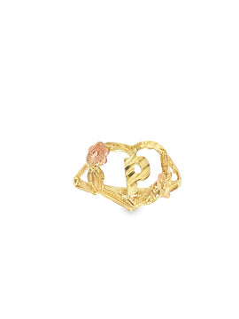 10KT P Initial Fashion Ring Size 7.5