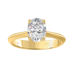 2.0 CT Certified Lab-Created Oval Diamond Solitaire Engagement Ring in