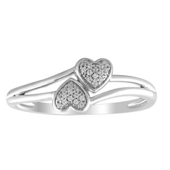 0.05CT Diamond Heart Ring in Sterling Silver