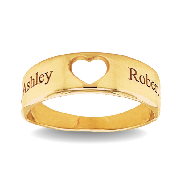 10KT Gold You Stole My Heart Ring with Names Engraved – JDG Jewelers