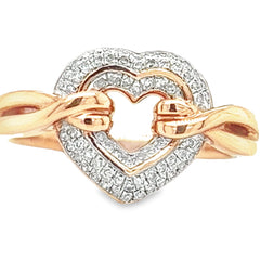 10KT YELLOW GOLD HEART DIAMOND RING