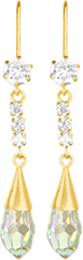 10KT Gold Hanging CZ Earrings with Teardrop