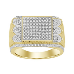 MEN'S RING 0.25CT ROUND DIAMOND 10K YELLOW GOLD