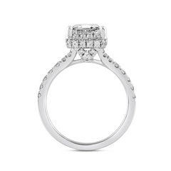 LADIES RING 2 3/4CT ROUND/PRINCESS DIAMOND 14K WHITE GOLD (CENTER STONE PRINCESS DIAMOND 2CT