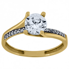 10kt Two-tone Gold Womens Cubic-Zirconia Fashion Ring