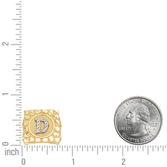 10kt Two-Tone Gold Mens Initial Alphabet D Nugget Ring