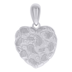 925 Sterling Silver Womens Nugget Heart Charm Pendant