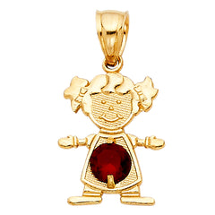 10KT GIRL JANUARY CHARM FOR MOM