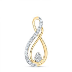 10KT Gold INFINITY 1/10CTW DIAMOND PENDANT