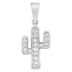 Sterling Silver Women's CZ Charm