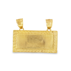 10KT Gold Greek Plate Pendant 1-5/16 x 7/16 Inches