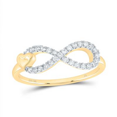 1/6CTW-DIA NK FASHION INFINITY HEART RING
