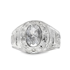 Sterling Silver Kinder White CZ Ring #1