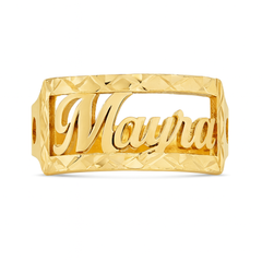 Gold name ring