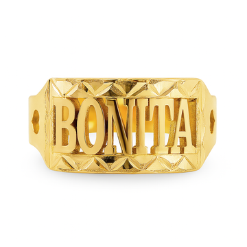 Anillo con Nombre De Oro 10KT / Women's Custom Name Ring in 10KT