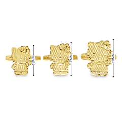 10KT Gold Full Body Cat Cartoon Ring 15MM
