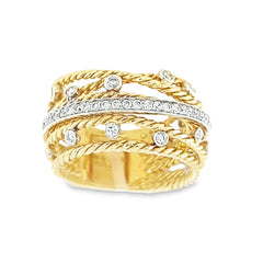 Lady's Yellow 14 Karat Fashion Ring Size 7 CTW: 0.44